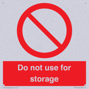 Do not use for storage